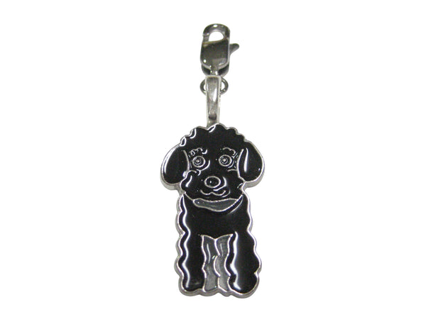 Black Toned Poodle Dog Pendant Zipper Pull Charm