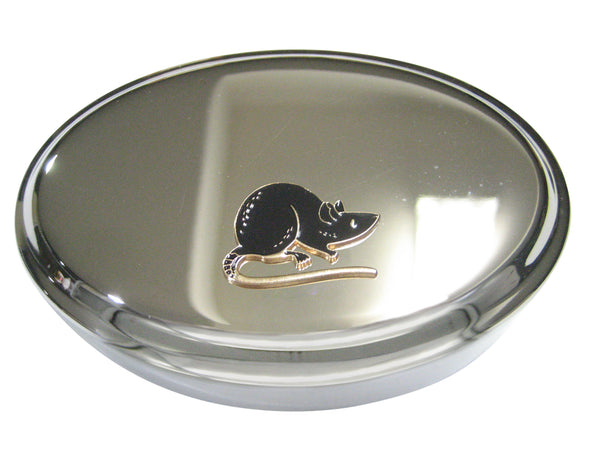 Black Toned Rat Oval Trinket Jewelry Box