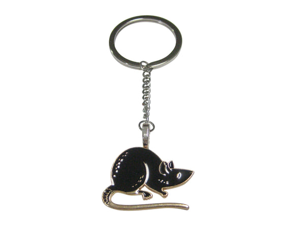 Black Toned Rat Pendant Keychain