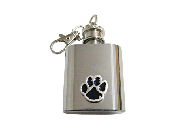 Black Animal Paw Keychain Flask