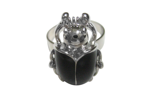 Black Beetle Insect Adjustable Size Fashion Ring