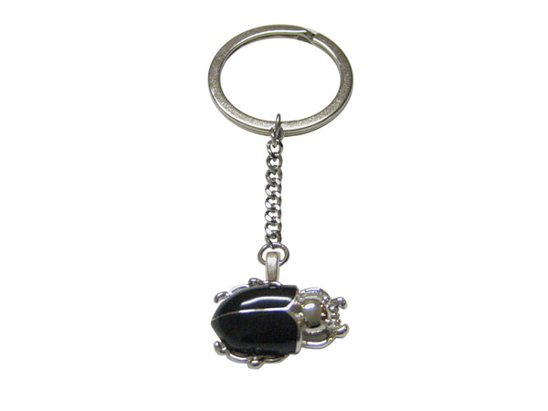 Black Beetle Insect Pendant Keychain