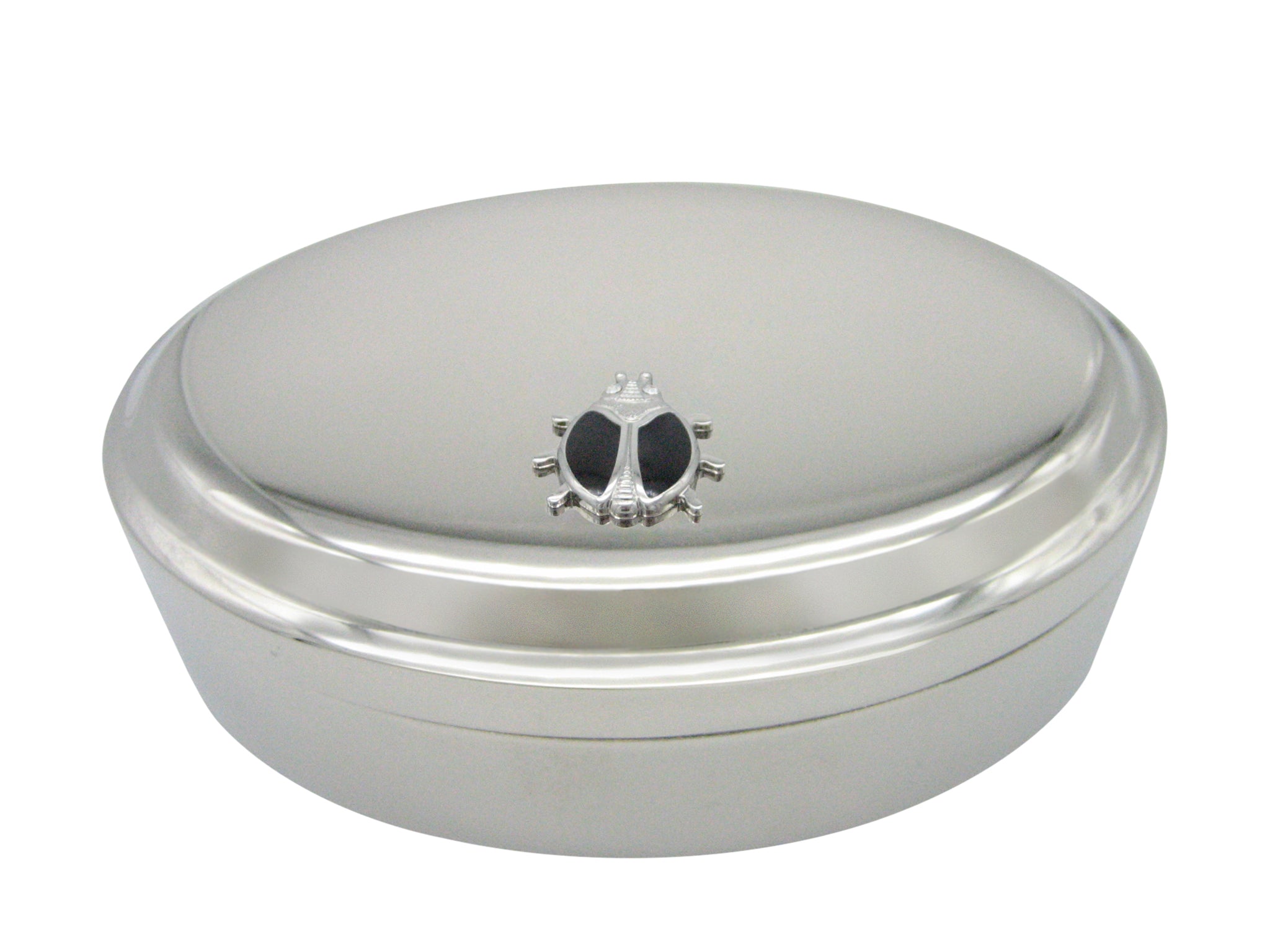 Black Bug Insect Pendant Oval Trinket Jewelry Box