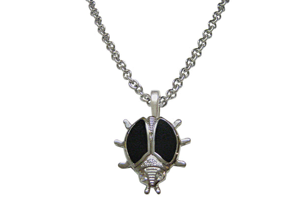 Black Bug Pendant Necklace