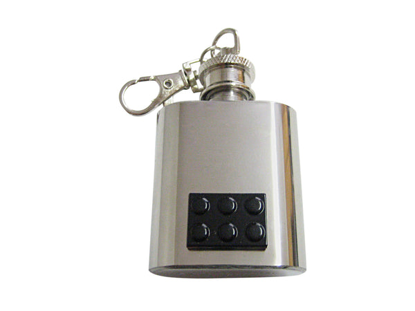Black Building Block Toy Keychain Flask