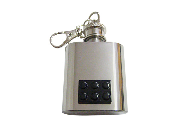 Black Building Block Toy 1 Oz. Stainless Steel Key Chain Flask