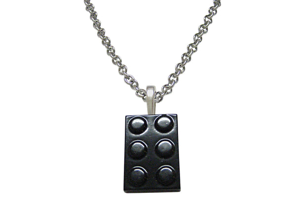 Black Building Block Toy Pendant Necklace