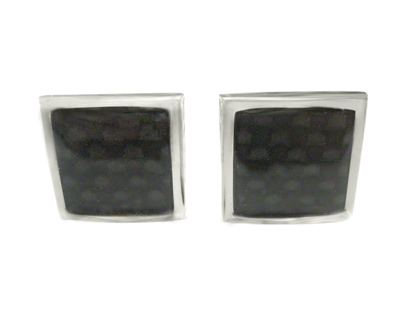 Black Carbon Fiber Design Cufflinks Cufflinks