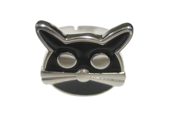 Black Cat Head Adjustable Size Fashion Ring