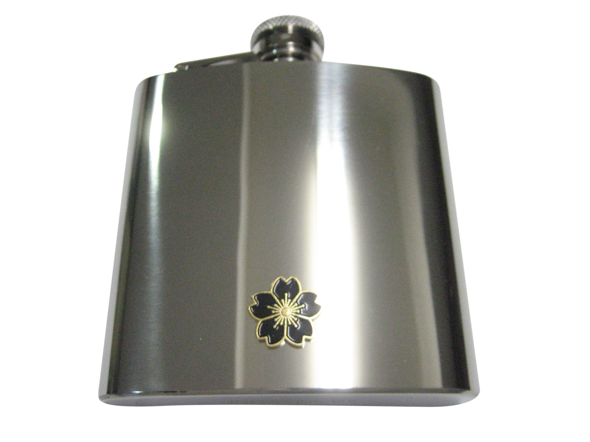 Black Cherry Blossom Flower 6oz Flask