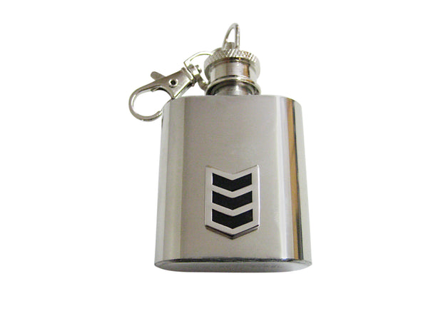 Black Chevron Design Keychain Flask