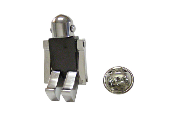 Black Chrome Robot Lapel Pin