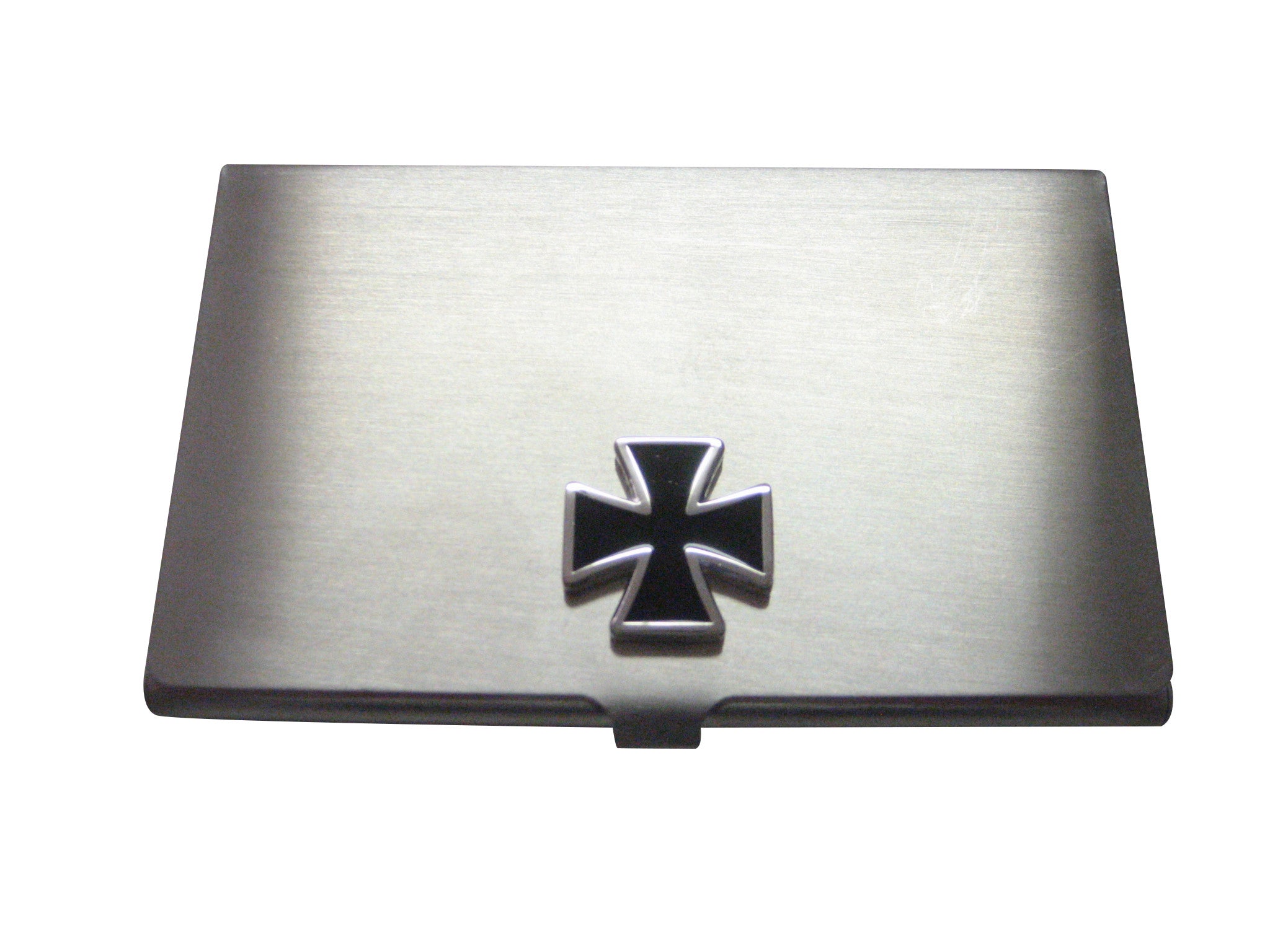 Business Card Holder with Black Cross Pendant