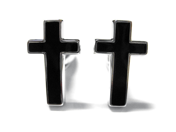 Black Christian Cross Cufflinks