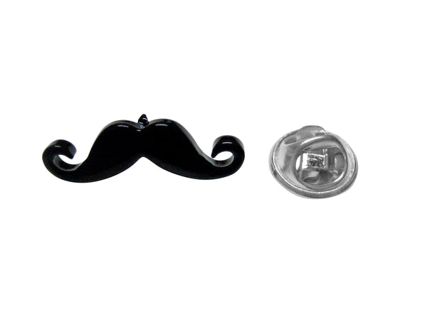 Black Curly Mustache Lapel Pin
