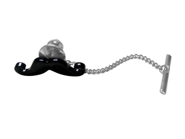 Black Curly Mustache Tie Tack