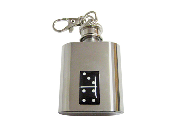 Black Domino Gaming 1 Oz. Stainless Steel Key Chain Flask