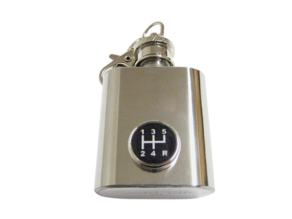 Black Gear Shift Keychain Flask