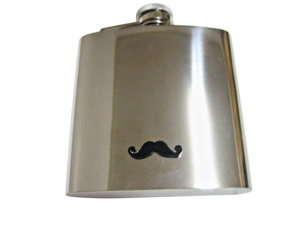 Black Hipster Mustache 6 Oz. Stainless Steel Flask