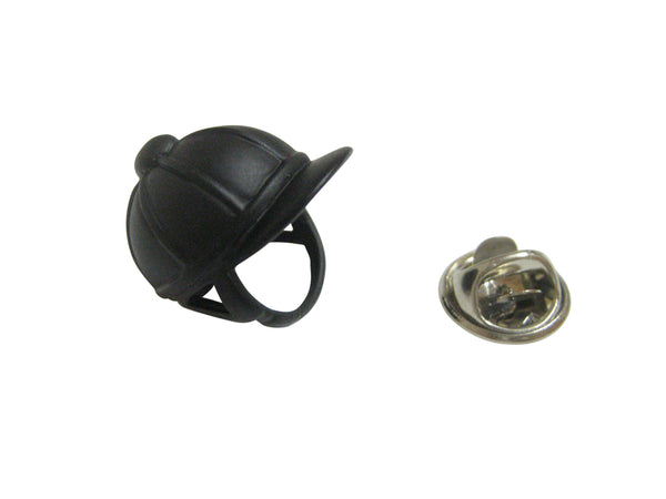Black Horse Riding Helmet Lapel Pin