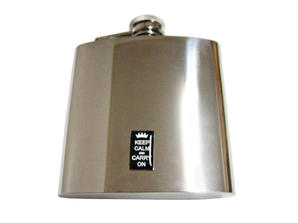 Keep Calm and Carry On 6 Oz. Stainless Steel Flask