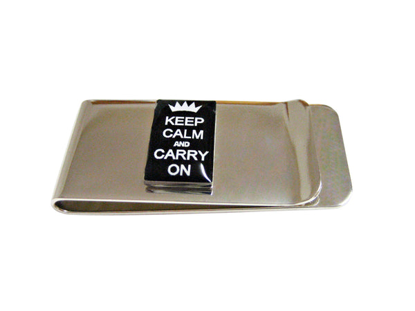 Black Keep Calm and Carry On Money Clip