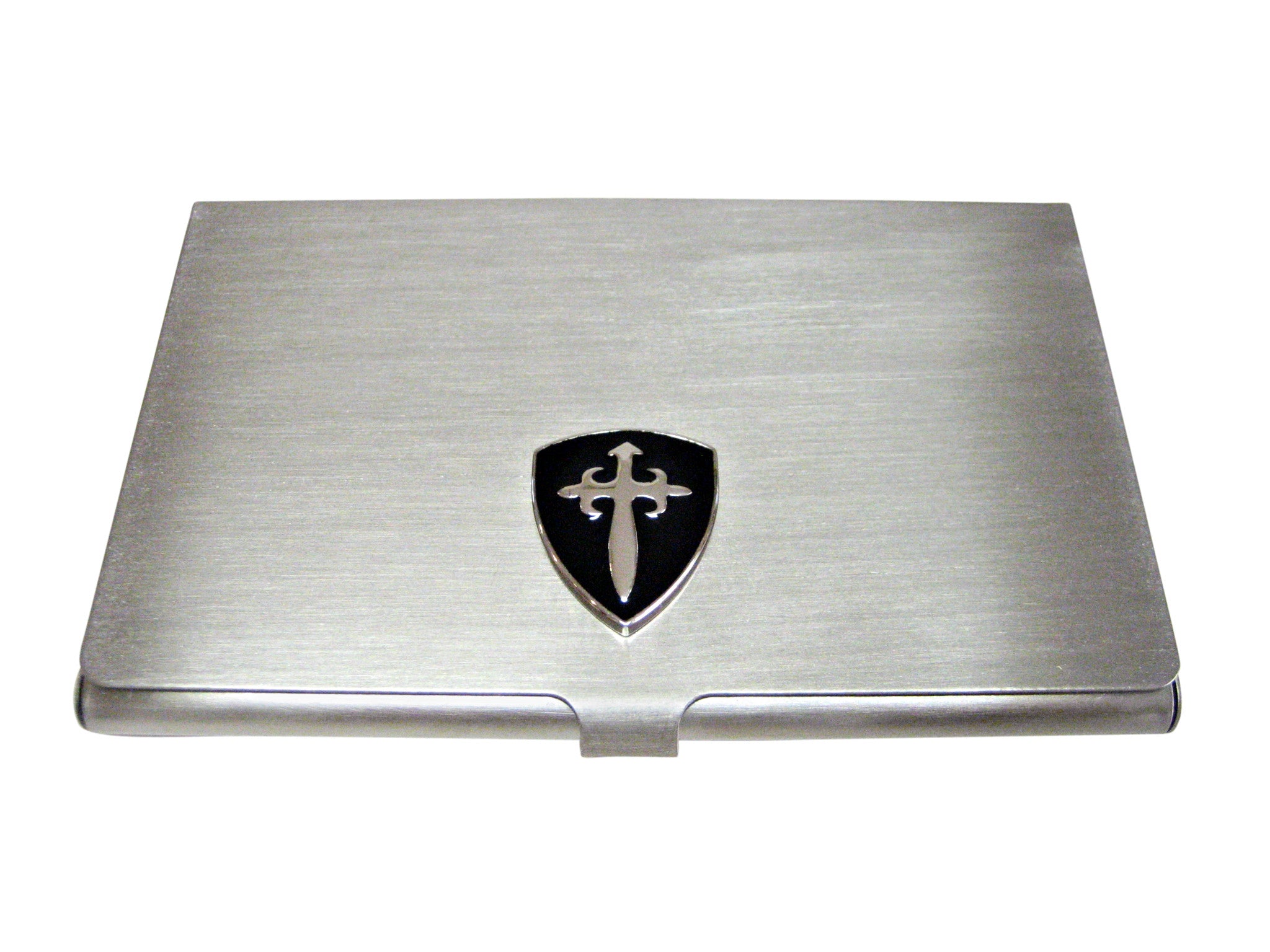 Black Medieval Shield Business Card Holder