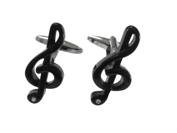 Black Musical Note Cufflinks