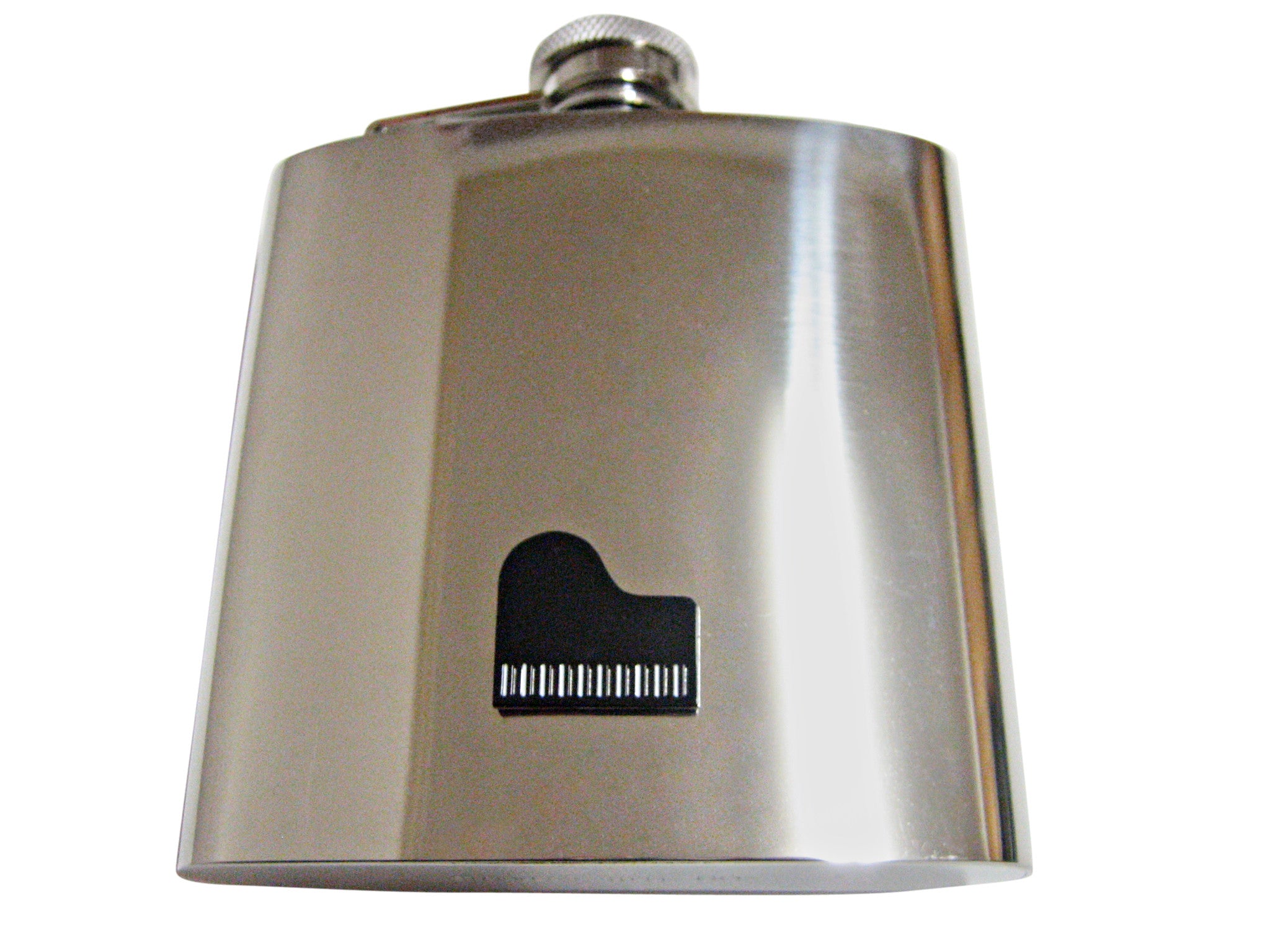Black Musical Piano 6 Oz. Stainless Steel Flask