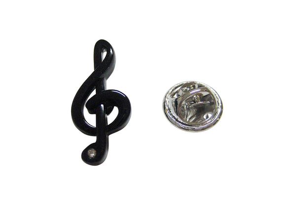 Black Musical Treble Note Lapel Pin