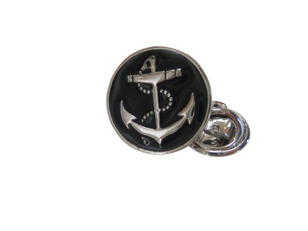 Black Nautical Anchor Lapel Pin
