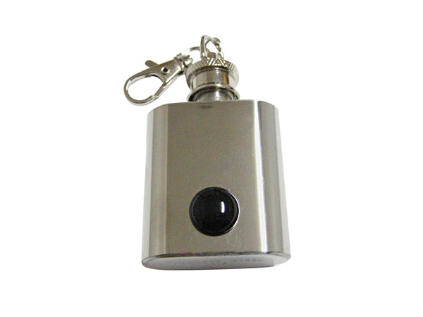 Black Onyx Gemstone 1 Oz. Stainless Steel Key Chain Flask
