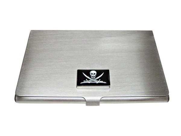 Black Pirate Skull Business Card Holder