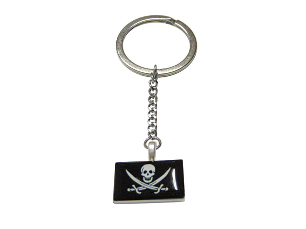 Black Pirate Skull Pendant Keychain