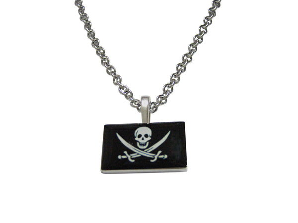 Black Pirate Skull Pendant Necklace