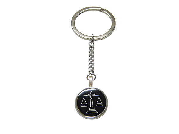 Black Scale of Justice Law Pendant Keychain