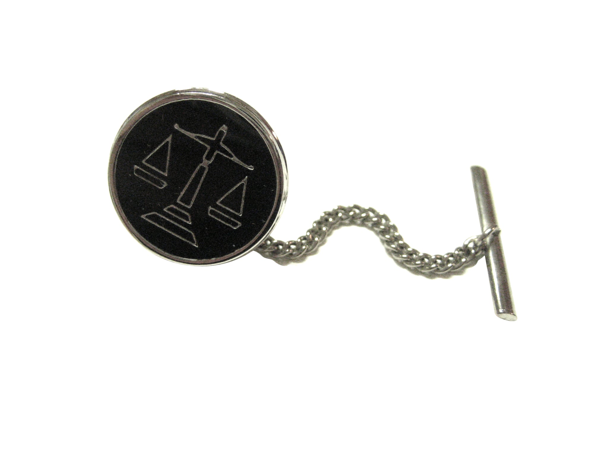 Black Scale of justice law tie tack