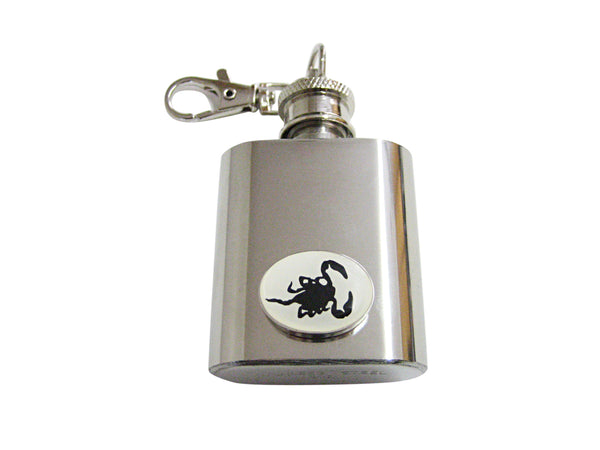 Black Scorpion Pendant Keychain Flask