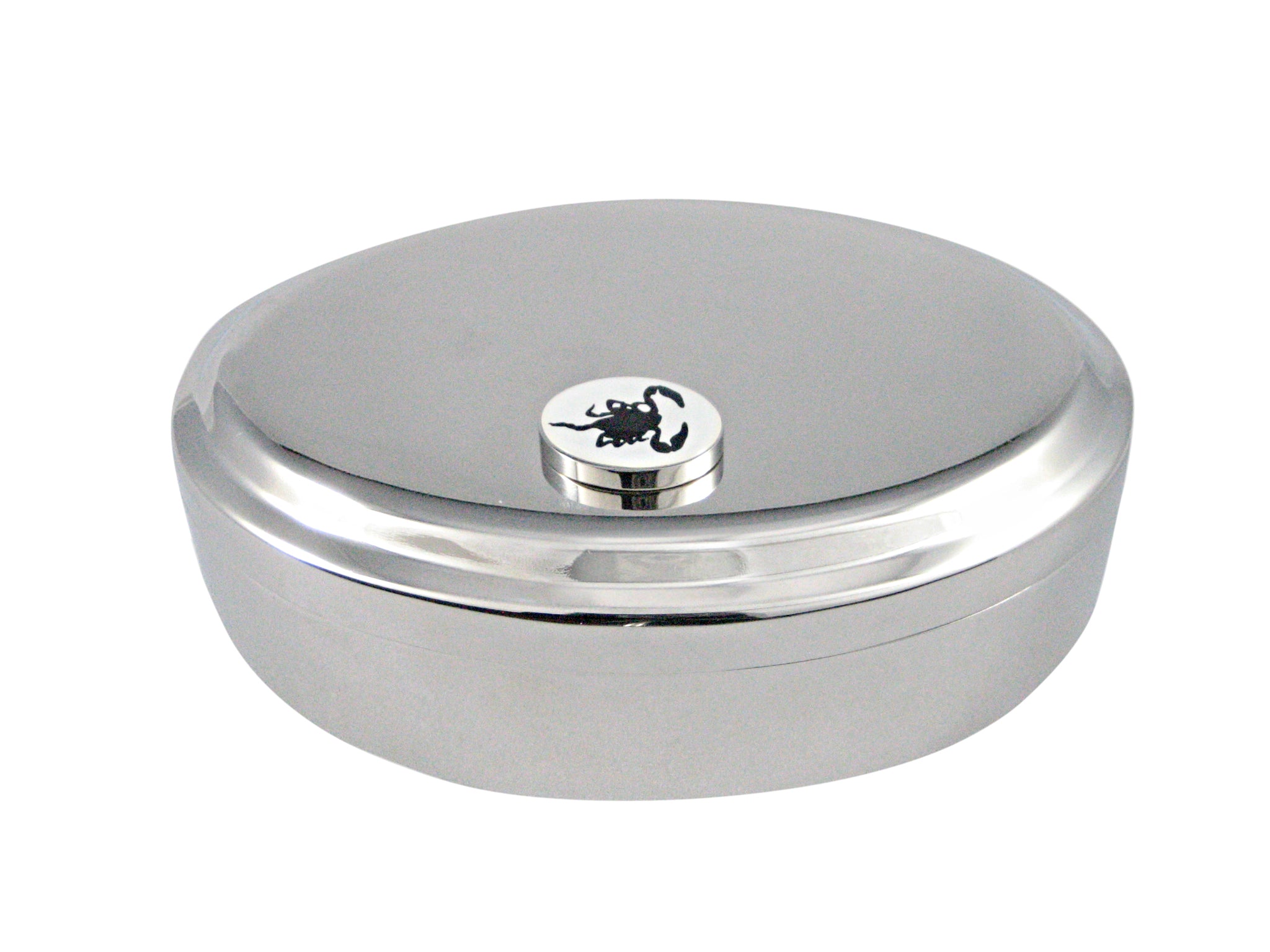 Black Scorpion Pendant Oval Trinket Jewelry Box