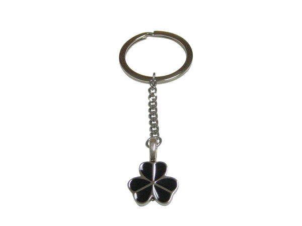 Black Shamrock Clover Pendant Keychain