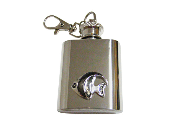 Black Tropical Fish 1 Oz. Stainless Steel Key Chain Flask