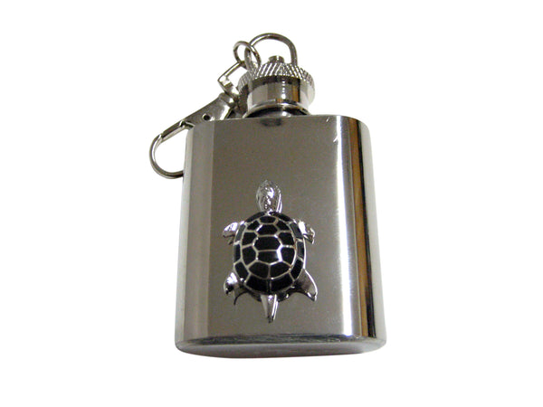 Black Turtle Tortoise Keychain Flask