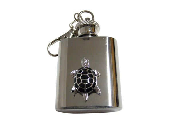 Black Turtle Tortoise 1 Oz. Stainless Steel Key Chain Flask