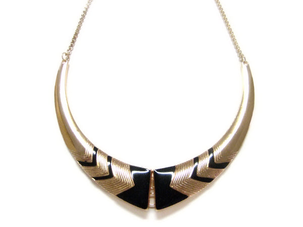 Black and Gold Fashion Geometric Collar Necklace
