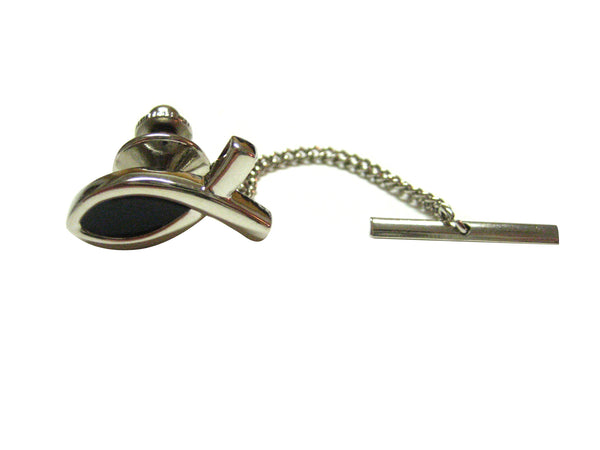 Black and Silver Religious Fish Tie Tack
