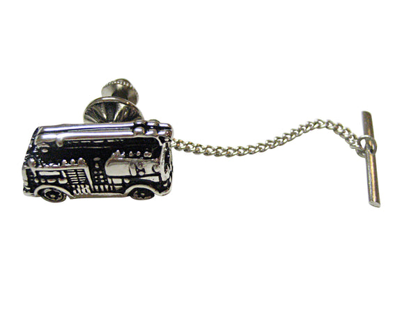 Black and Silver Toned Fire Truck Tie Tack