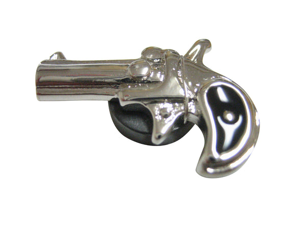 Black and Silver Toned Hand Gun Pistol Revolver Magnet
