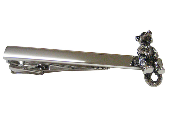 Black and Silver Toned Meerkat Square Tie Clip
