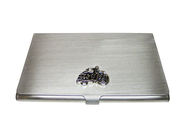 Black and Silver Toned Motorcycle Business Card Holder