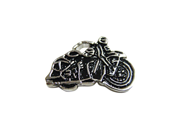 Black and Silver Toned Motorcycle Magnet